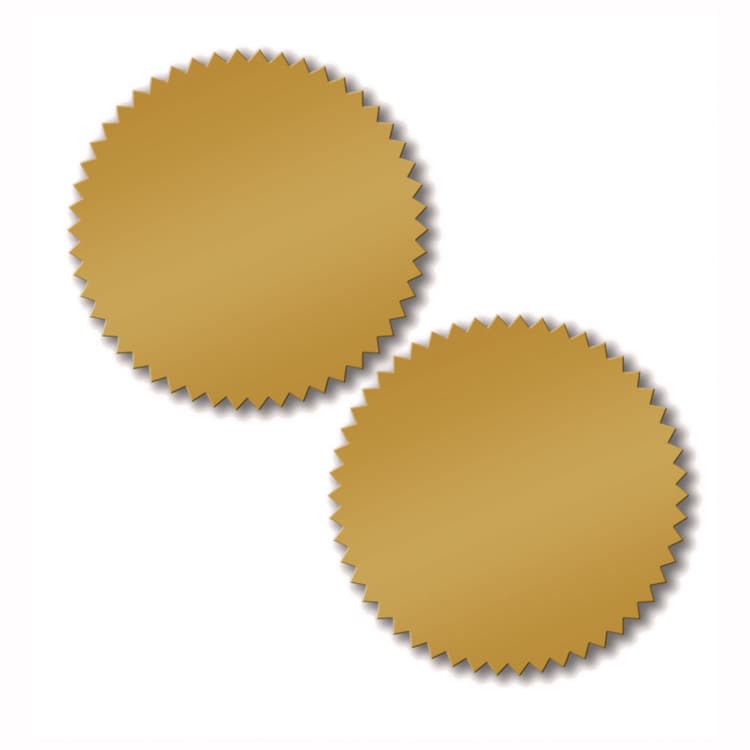 COSCO Seals, 1.75" Diameter, Gold Foil, 50/Pack (GRP901200) thumbnail 3