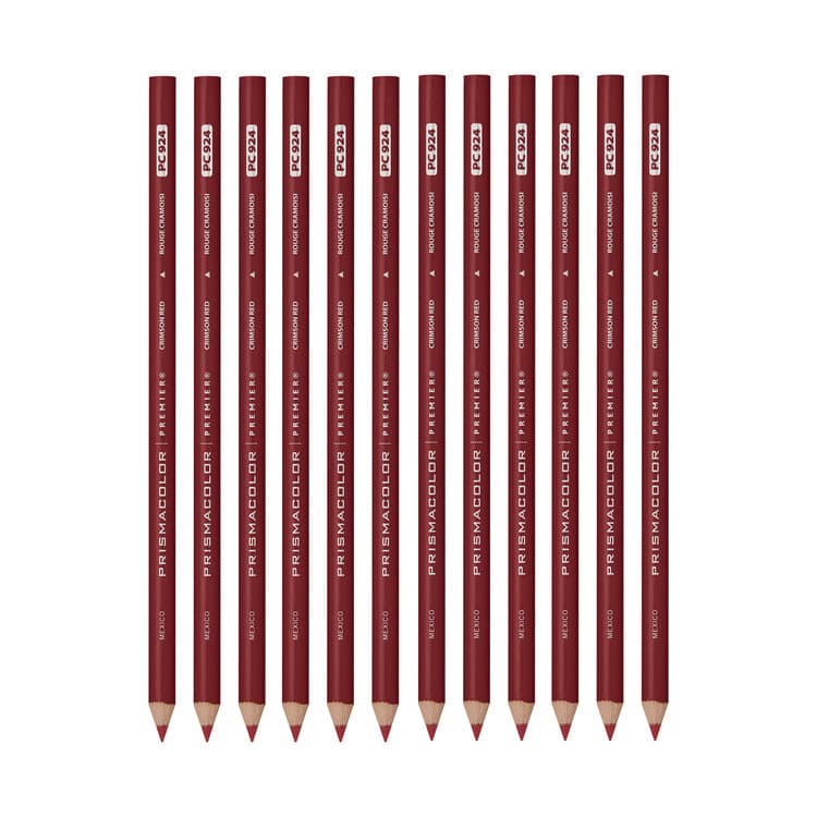SANFORD Premier Colored Pencil, Crimson Red Lead, Crimson Red Barrel, 12/Pack (SAN3353)