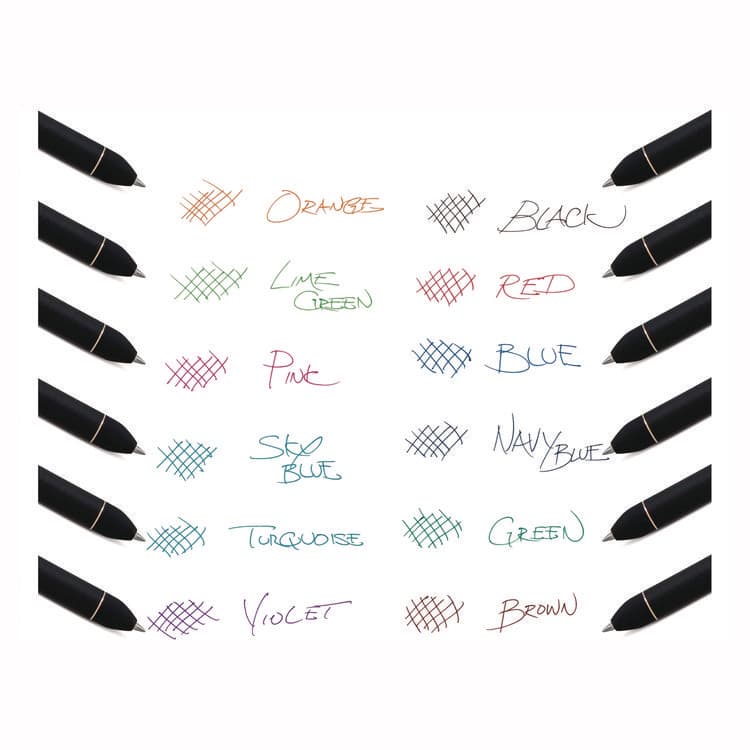 PENTEL OF AMERICA EnerGel Kuro Gel Pen, Retractable, Medium 0.7 mm, Assorted Ink Colors, Black Barrel, 12/Pack (PENBL437R1BP12M) thumbnail 3