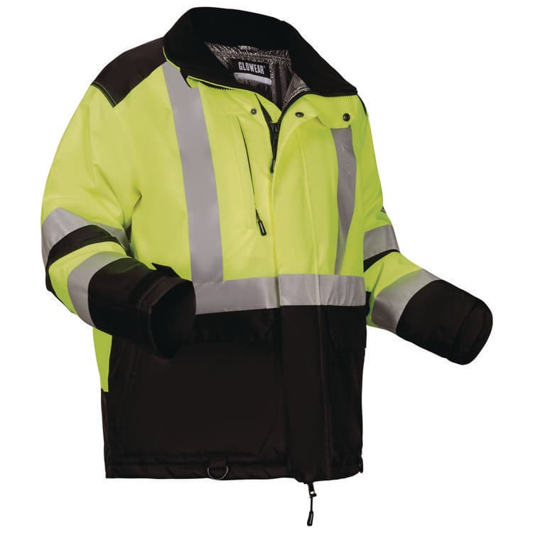 TENACIOUS HOLDINGS, . GloWear Class 3 Hi-Vis Winter Jacket with AmpliFIRE Heat Reflective Lining, 2X-Large, Lime (EGO25726) thumbnail 2