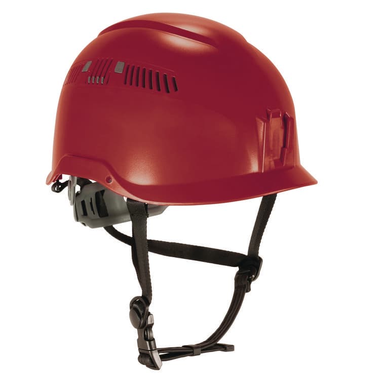 ERGODYNE CORPORATION Skullerz 8977 Class C Safety Helmet with Adjustable Venting, 6-Point Ratchet Suspension, Red (EGO60268)