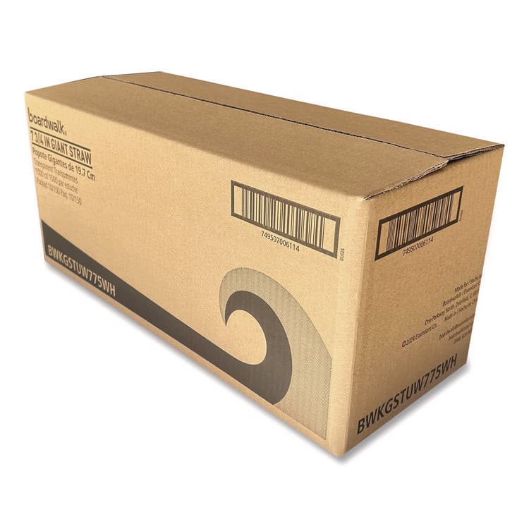 BOARDWALK Giant Straws, 7.75", Polypropylene, Clear, 150/Pack, 10 Packs/Carton (BWKGSTUW775CLR) thumbnail 2