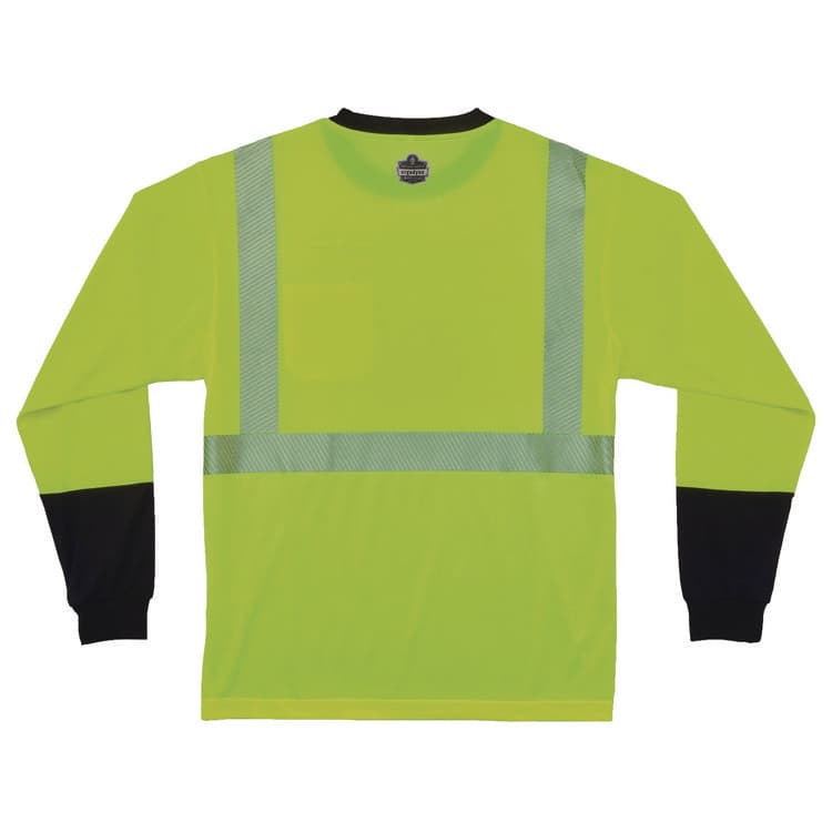 ERGODYNE CORPORATION GloWear 8281BK Class 2 Long Sleeve Shirt with Black Bottom, Large Long, Lime (EGO22654) thumbnail 2