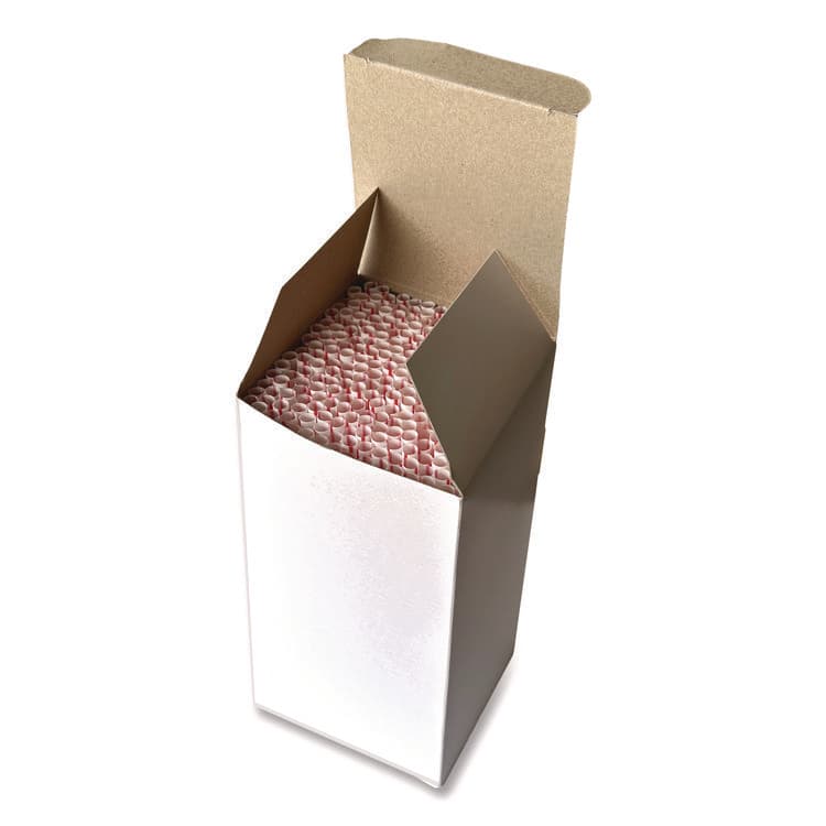 BOARDWALK Jumbo Straws, 7.75", Polypropylene, Red/White Striped, 250/Pack, 50 Packs/Carton (BWKJSTUW775RW) thumbnail 2