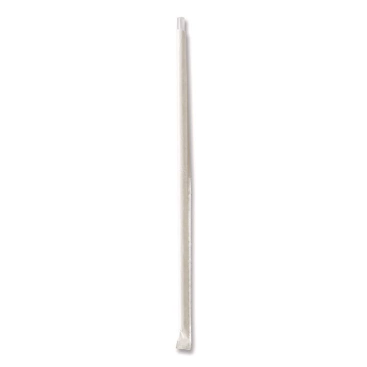 BOARDWALK Wrapped Jumbo Straws, 10.25", Polypropylene, Clear, 500/Pack, 4 Packs/Carton (BWKJUMW1025CLR) thumbnail 2