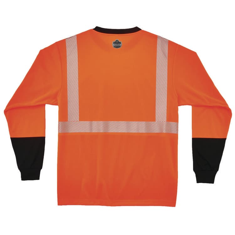 ERGODYNE CORPORATION GloWear 8281BK Class 2 Long Sleeve Shirt with Black Bottom, 9X-Large Long, Orange (EGO22923) thumbnail 2