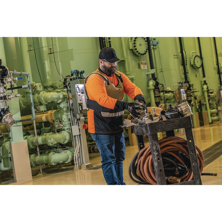 ERGODYNE CORPORATION GloWear 8281BK Class 2 Long Sleeve Shirt with Black Bottom, 9X-Large Long, Orange (EGO22923) thumbnail 4