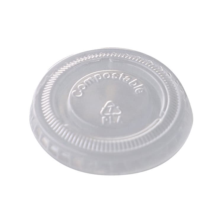 WORLD CENTRIC PLA Clear Cold Cup Lids, Fits 1 oz Portion Cups, Plastic, Clear, 3,000/Carton (WORCPLCS1SN)