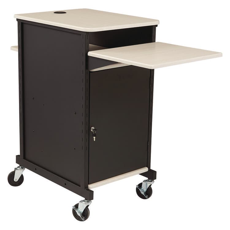 NATIONAL PUBLIC SEATING Jumbo Presentation Cart, 21 x 33 x 40, Ivory/Black (NPSPRC400)