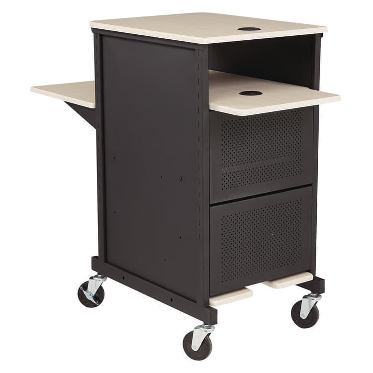 NATIONAL PUBLIC SEATING Jumbo Presentation Cart, 21 x 33 x 40, Ivory/Black (NPSPRC400) thumbnail 2