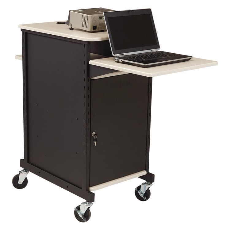 NATIONAL PUBLIC SEATING Jumbo Presentation Cart, 21 x 33 x 40, Ivory/Black (NPSPRC400) thumbnail 4