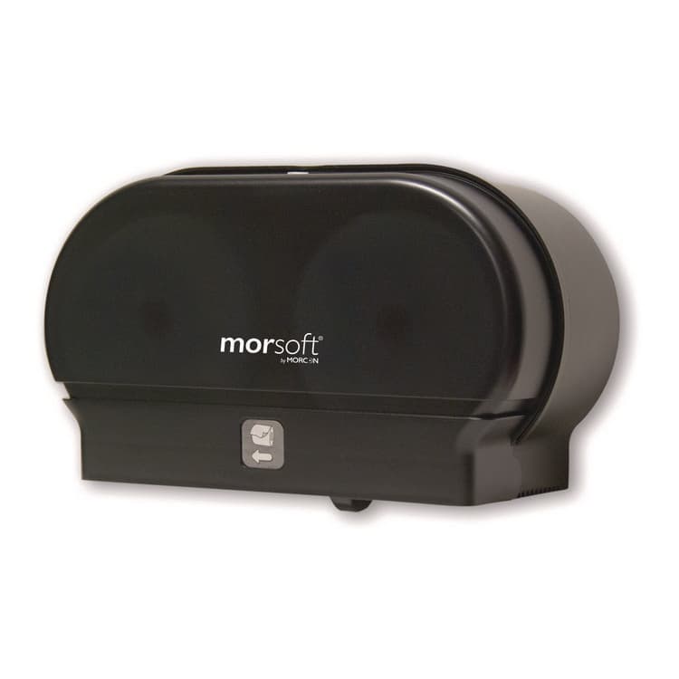 MORCON Morsoft Small Core Tissue Dispenser, 11.86 x 5.48 x 7.32, Black Translucent (MORM1005)