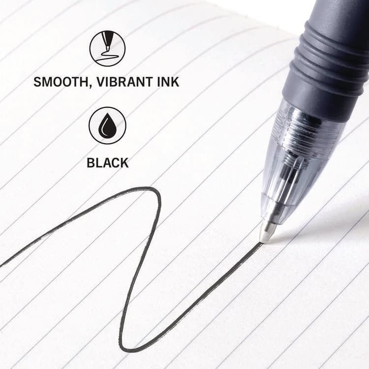 ZEBRA PEN CORP. Z-Grip Ballpoint Pen, Retractable, Medium 1 mm, Black Ink, Clear/Black Barrel, 24/Pack (ZEB12221) thumbnail 4