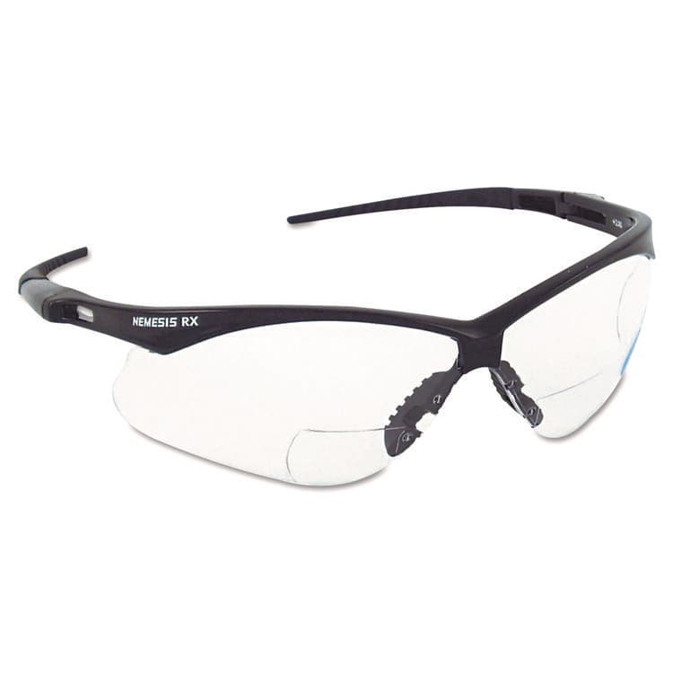 KIMBERLY-CLARK PROFESSIONAL Nemesis Readers Safety Glasses, 2.0+ Diopter, Black Half Frame, Smoke Dual Lens (ANS22518)