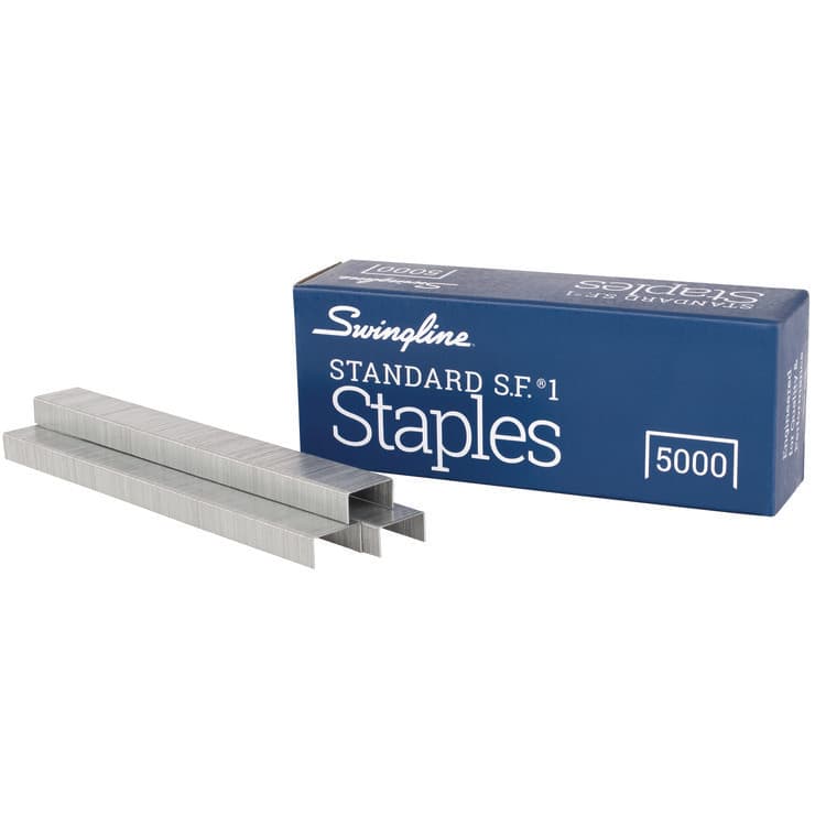 ACCO BRANDS, . S.F. 1 Standard Staples, 0.25" Leg, 0.5" Crown, Steel, 5000/Box (SWI35108)