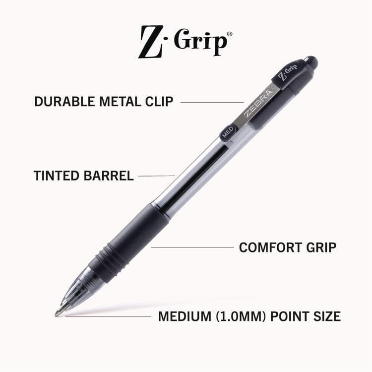 ZEBRA PEN CORP. Z-Grip Ballpoint Pen, Retractable, Medium 1 mm, Assorted Ink and Barrel Colors, 48/Pack (ZEB22048) thumbnail 3