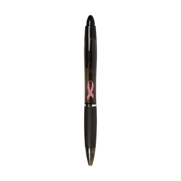 ZEBRA PEN CORP. Z-Grip MAX Breast Cancer Awareness Ballpoint Pen, Retractable, Bold 1.2 mm, Black Ink, Silver/Black Barrel, 24/Pack (ZEB32577) thumbnail 2