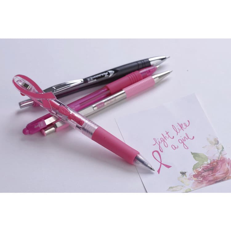 ZEBRA PEN CORP. F-301 Breast Cancer Awareness Ballpoint Pen, Retractable, Fine 0.7 mm, Black Ink, Stainless Steel/Pink Barrel (ZEB37111) thumbnail 4