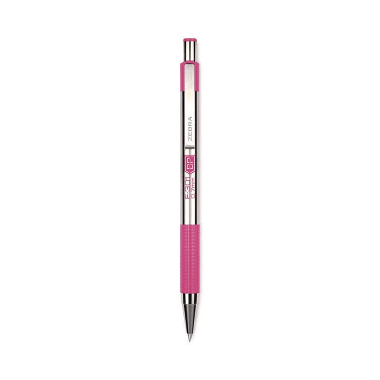 ZEBRA PEN CORP. F-301 Breast Cancer Awareness Ballpoint Pen, Retractable, Fine 0.7 mm, Black Ink, Stainless Steel/Pink Barrel (ZEB37111) thumbnail 2