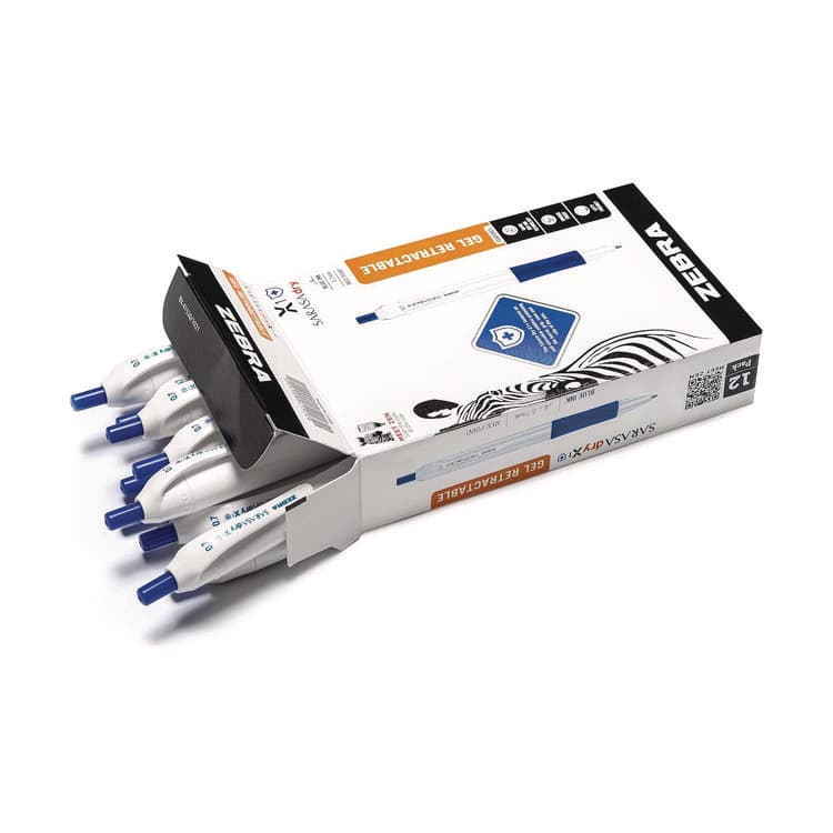 ZEBRA PEN CORP. Sarasa Dry X1+ Gel Pen, Retractable, Medium 0.7 mm, Blue Ink, White/Blue Barrel, 12/Pack (ZEB41520) thumbnail 3