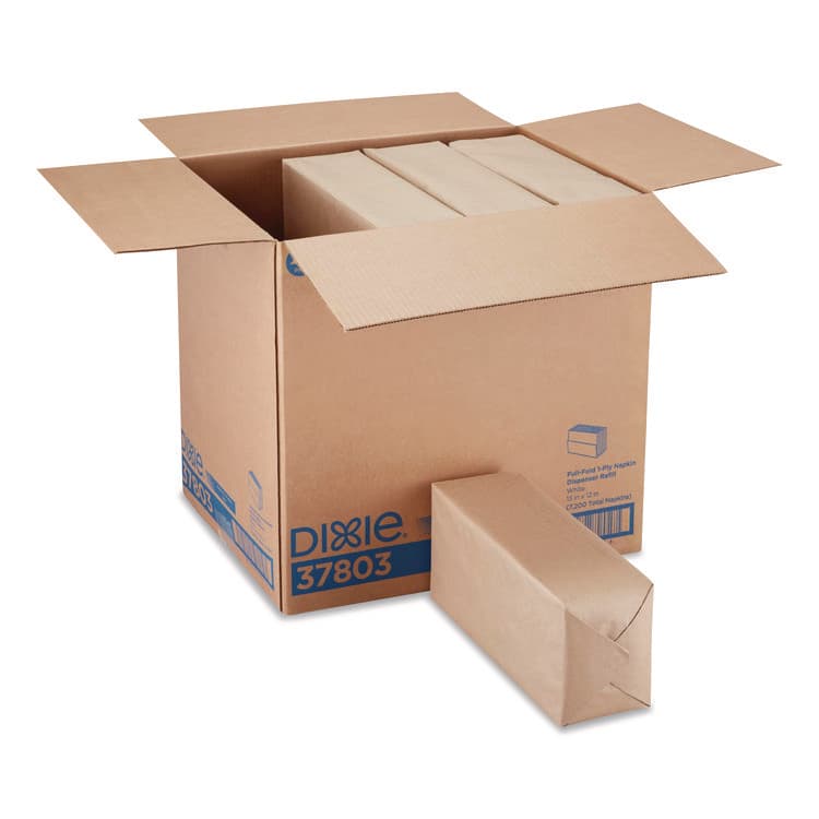 DIXIE FOOD SERVICE Interfold Napkin Refills, 1-Ply, 13 x 12, White, 600 Napkins/Pack,12 Packs/Carton (GPC37803) thumbnail 2