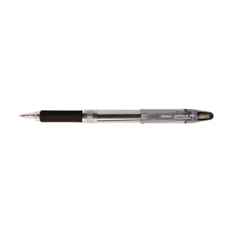 ZEBRA PEN CORP. Jimnie Gel Pen, Stick, Medium 0.7 mm, Black Ink, Clear/Black Barrel, 12/Pack (ZEB44110) thumbnail 3