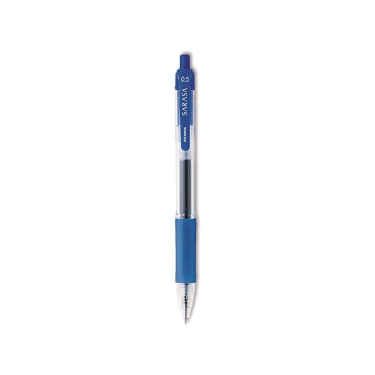 ZEBRA PEN CORP. Sarasa Dry Gel X20 Gel Pen, Retractable, Fine 0.5 mm, Blue Ink, Clear/Blue Barrel, 12/Pack (ZEB46720)