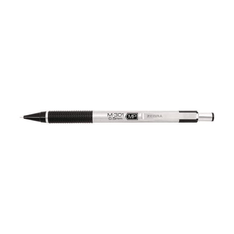 ZEBRA PEN CORP. M-301 Mechanical Pencil, 0.5 mm, HB (#2), Black Lead, Silver/Black Barrel, Dozen (ZEB54010) thumbnail 4