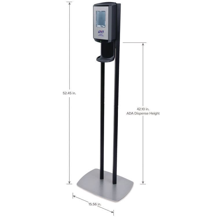 GO-JO INDUSTRIES CS8 Hand Sanitizer Floor Stand with Dispenser, 1,200 mL, 13.5 x 5 x 28.5, Graphite (GOJ7418DS) thumbnail 2