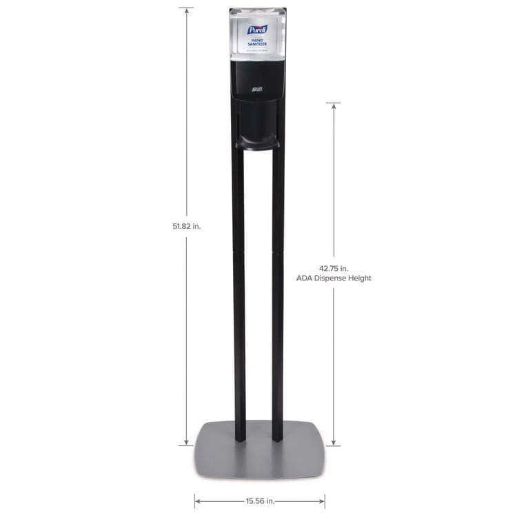 GO-JO INDUSTRIES ES6 Hand Sanitizer Floor Stand with Dispenser, 1,200 mL, 13.5 x 5 x 28.5, Graphite/Silver (GOJ7216DS) thumbnail 2