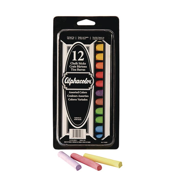 ACCO BRANDS, . Alphacolor Colored Chalk, 8 Assorted Colors, 12/Pack (QRT305003) thumbnail 2