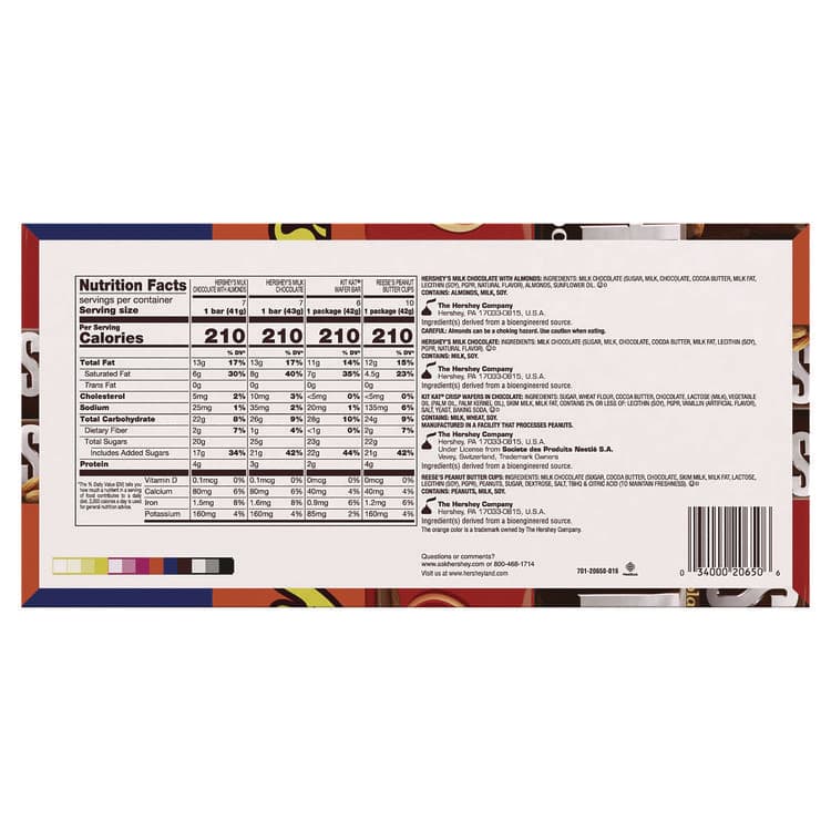 THE HERSHEY COMPANY Full Size Chocolate Candy Bar Variety Pack, Assorted, 1.5 oz Bars, 30 Bars (HRS20650) thumbnail 2