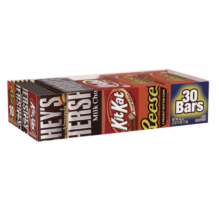 THE HERSHEY COMPANY Full Size Chocolate Candy Bar Variety Pack, Assorted, 1.5 oz Bars, 30 Bars (HRS20650)