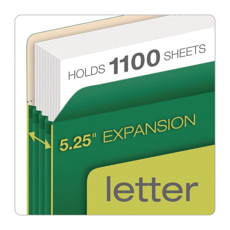 TOPS BUSINESS FORMS Reinforced File Pocket, 5.25" Expansion, Letter Size, Green (PFX1534GGRE10) thumbnail 2