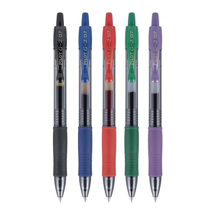 PILOT CORP. OF AMERICA G2 Premium Gel Pen, Retractable, Fine 0.7 mm, Assorted Ink and Barrel Colors, 5/Pack (PIL31079) thumbnail 2