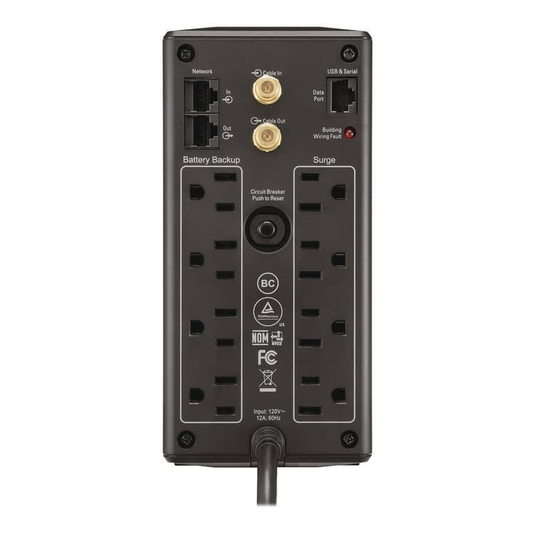 AMERICAN POWER CONVERSION Back-UPS Pro Compact Tower LCD Battery Backup and Surge Protector with USB, 1,000 VA, 8 Outlets, 1,103 J (SEU2724587) thumbnail 3