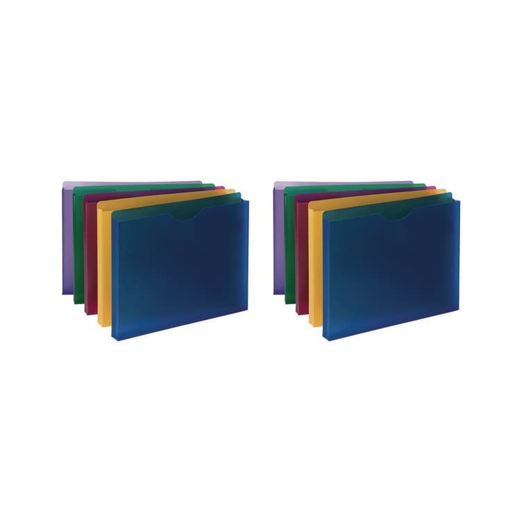 SMEAD MANUFACTURING CO. Moisture-Resistant File Pockets, 1" Expansion, Letter Size, Assorted Colors, 10/Pack (SMD89610)