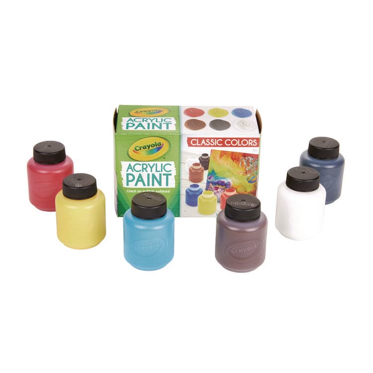 BINNEY & SMITH / CRAYOLA Acrylic Paint Set, Six Assorted Classic Colors, 2 oz Bottles, 6/Box (CYO1388272) thumbnail 2