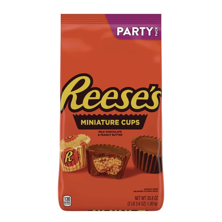 THE HERSHEY COMPANY Peanut Butter Cups Miniatures, Party Pack, 35.6 oz Bag (REE44709)