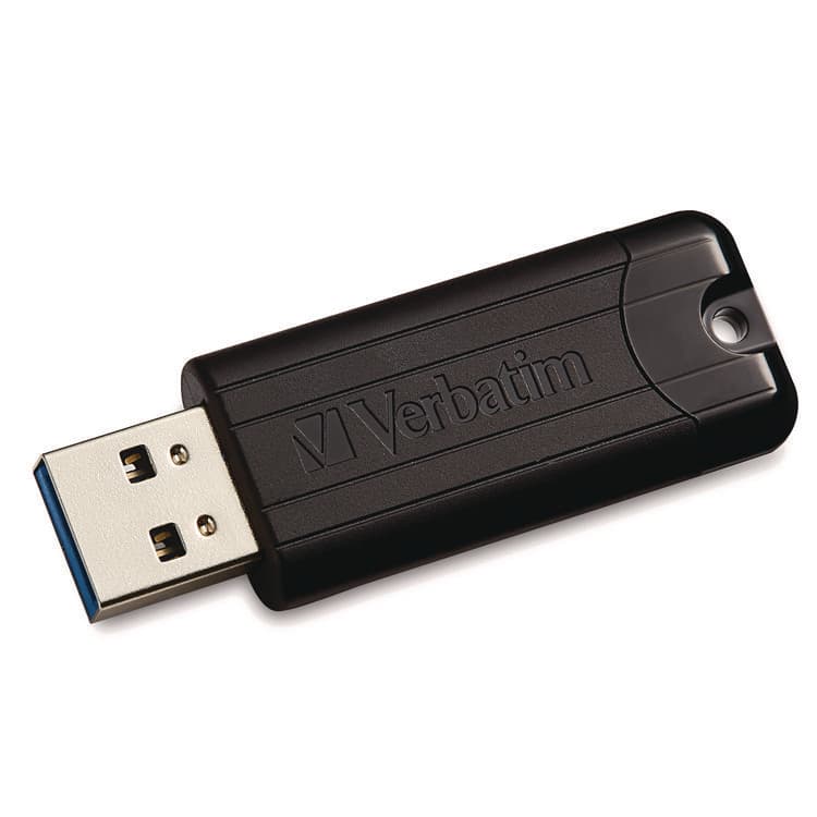 VERBATIM CORPORATION PinStripe USB 3.2 Flash Drive, 128 GB, Black (VER49319) thumbnail 4