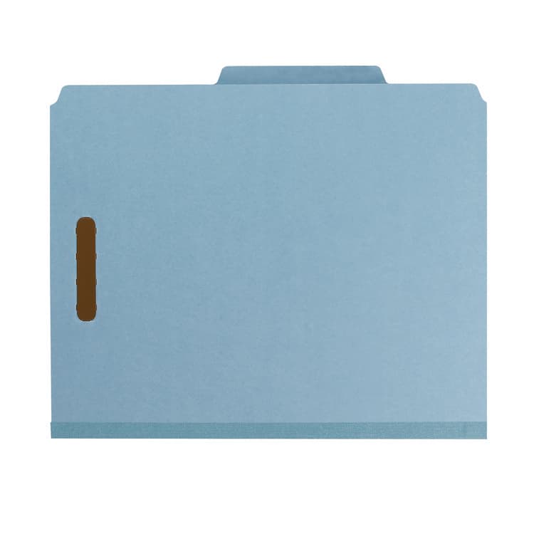 SMEAD MANUFACTURING CO. Recycled Pressboard Classification Folders, 2/5-Cut Tab, Expands 2", 2 Dividers, 4 Fasteners, Letter Size, Blue, 10/Box (SMD14021) thumbnail 3