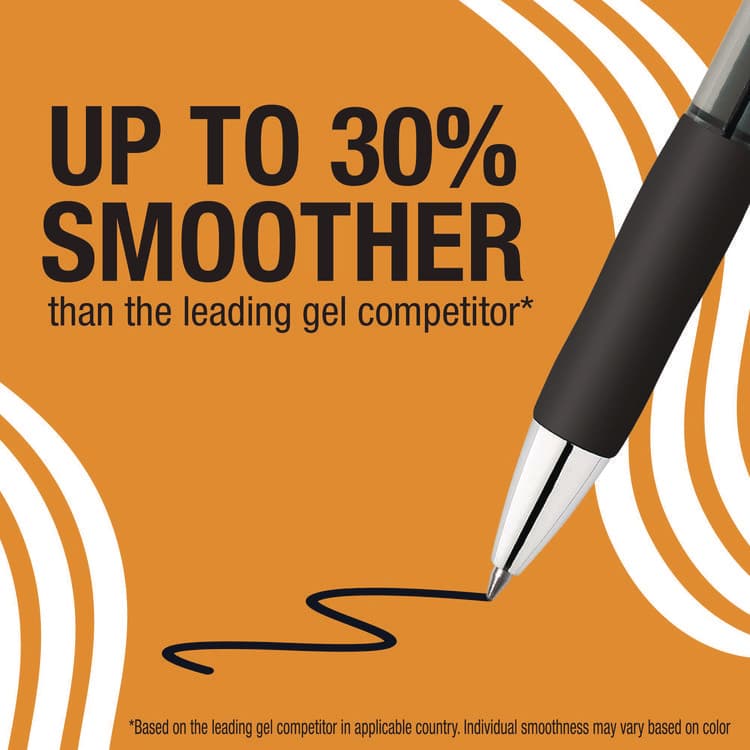 BIC CORP. Gel-ocity Pro Gel Pen, Retractable, Medium 0.7 mm, Black Ink, Translucent Black/Black Barrel, 4/Pack (BICRPGLP4BLK) thumbnail 2