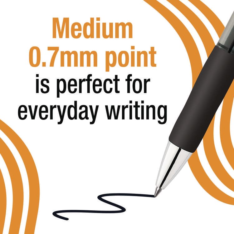 BIC CORP. Gel-ocity Pro Gel Pen, Retractable, Medium 0.7 mm, Black Ink, Translucent Black/Black Barrel, 4/Pack (BICRPGLP4BLK) thumbnail 3