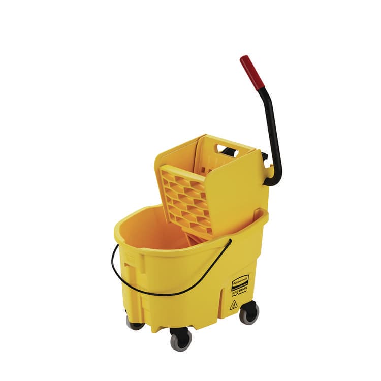 RUBBERMAID COMMERCIAL PROD. WaveBrake 2.0 Bucket/Wringer Combos, Side-Press, 26 qt, Plastic, Yellow (RCPFG748000YEL) thumbnail 4