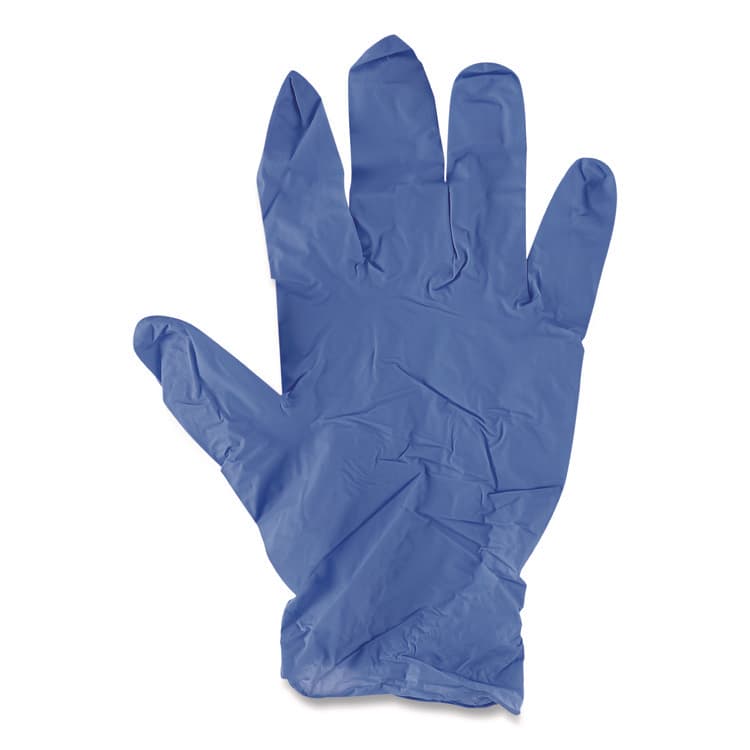 BOARDWALK 380 Series Disposable General-Purpose Nitrile Gloves, Powder-Free, Medium, 4 mil Thick, 9.5" Long, Blue, 100/Box (BWK380MBXA) thumbnail 2