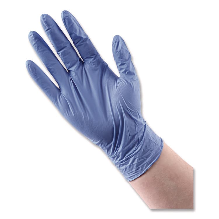 BOARDWALK 380 Series Disposable General-Purpose Nitrile Gloves, Powder-Free, Medium, 4 mil Thick, 9.5" Long, Blue, 100/Box, 10 Boxes/CT (BWK380MCTA) thumbnail 4
