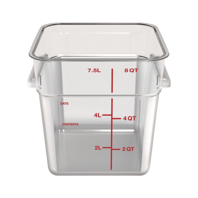 CFS BRANDS Squares Polycarbonate Food Storage Container, 8 qt, 8.75 x 8.75 x 9, Clear, Plastic (CFS1195307) thumbnail 2