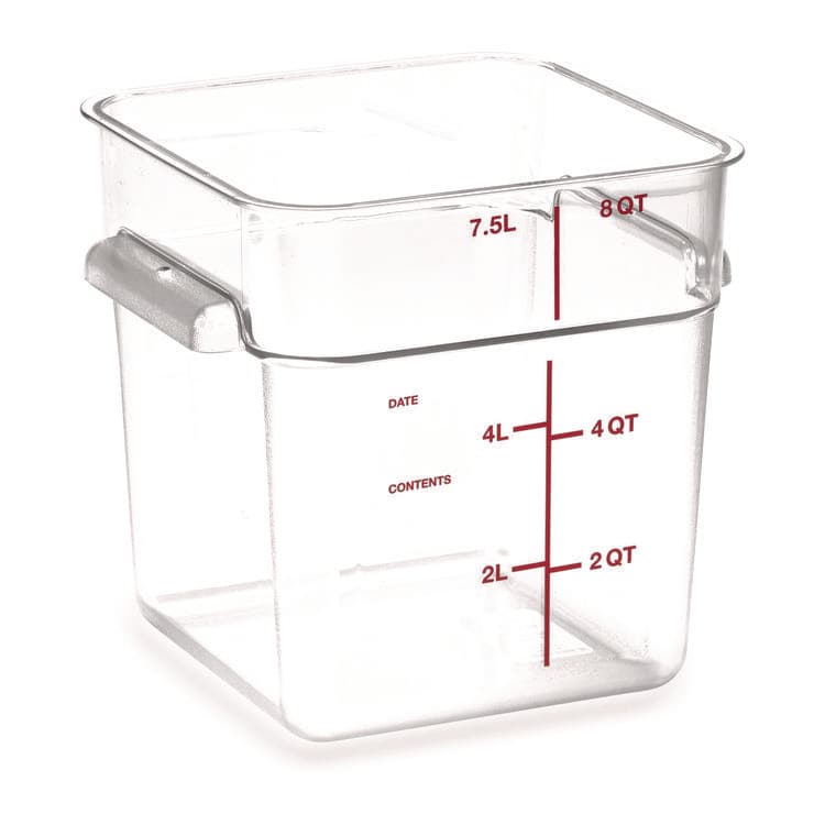 CFS BRANDS Squares Polycarbonate Food Storage Container, 8 qt, 8.75 x 8.75 x 9, Clear, Plastic (CFS1195307) thumbnail 3