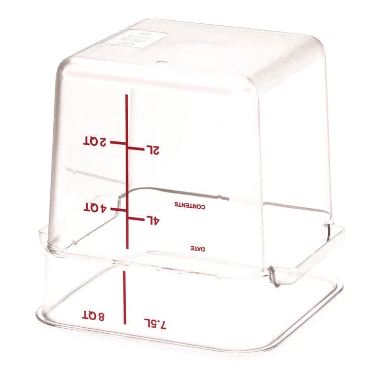 CFS BRANDS Squares Polycarbonate Food Storage Container, 8 qt, 8.75 x 8.75 x 9, Clear, Plastic (CFS1195307) thumbnail 4