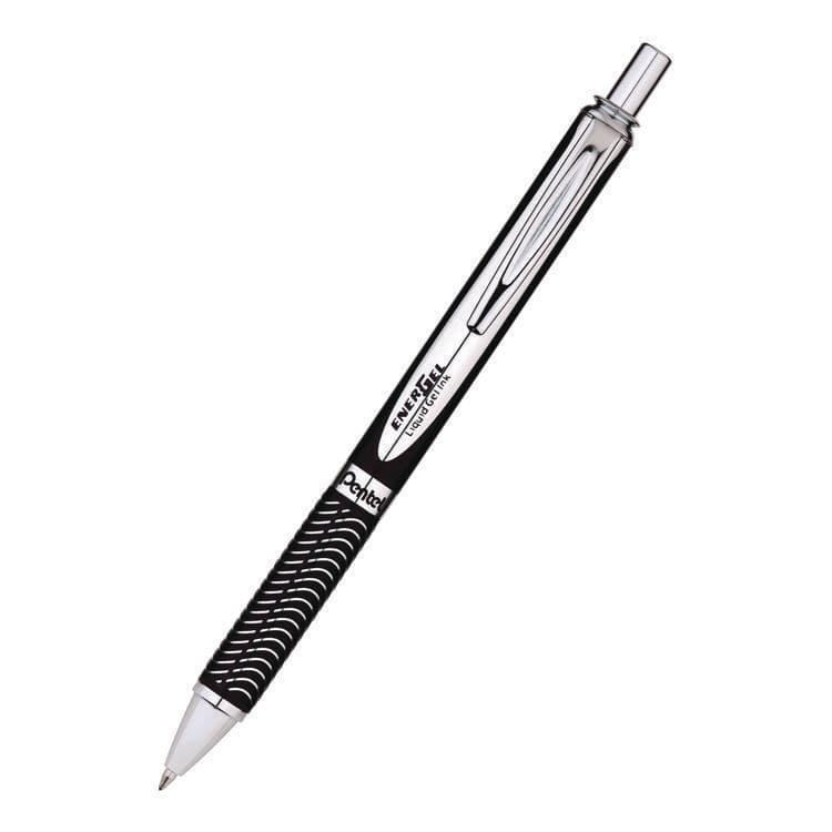 PENTEL OF AMERICA EnerGel Alloy RT Gel Pen, Retractable, Medium 0.7 mm, Black Ink, Black/Aluminum Barrel (PENBL407ABPA) thumbnail 2